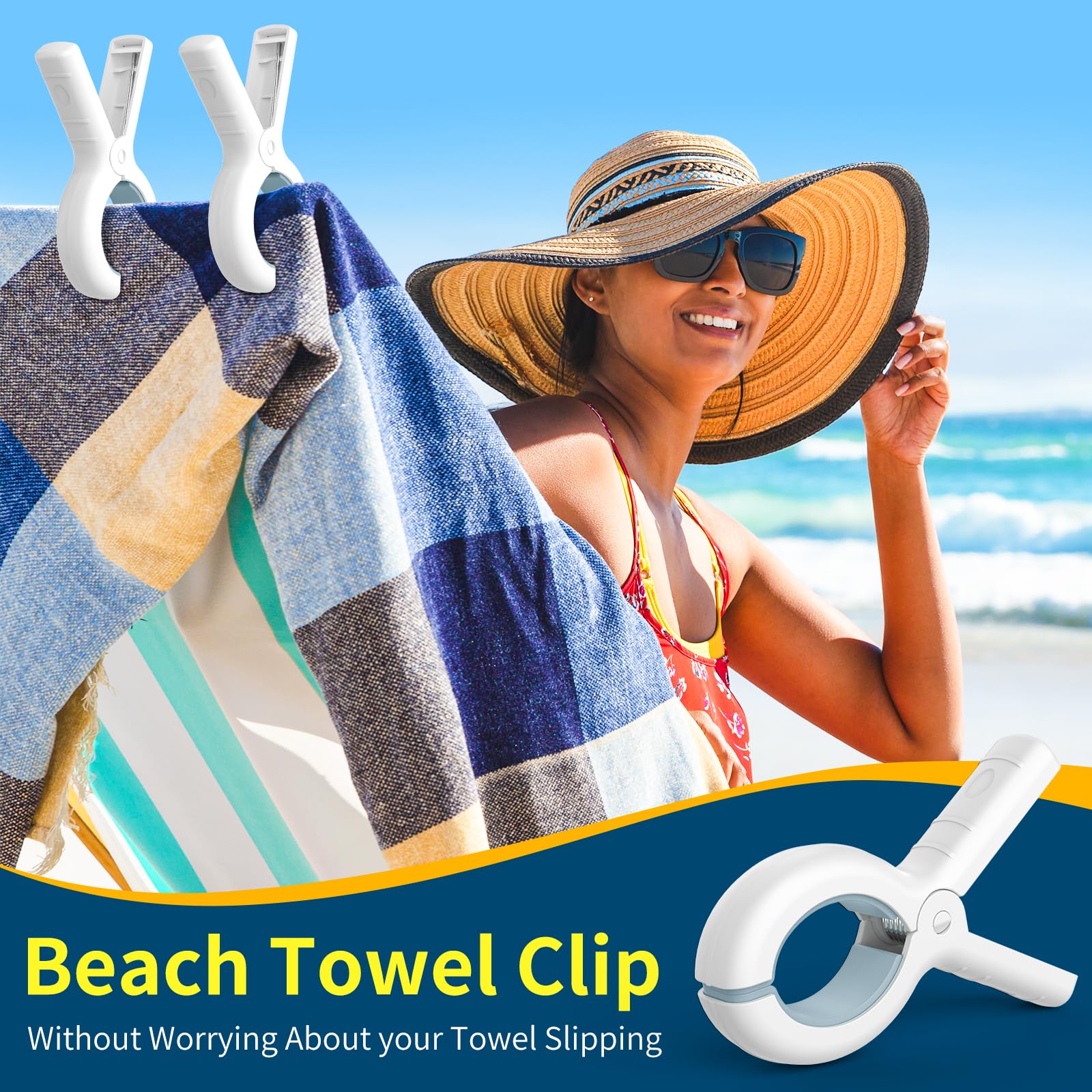 12 Pack Beach Towel Clips (12 Count)