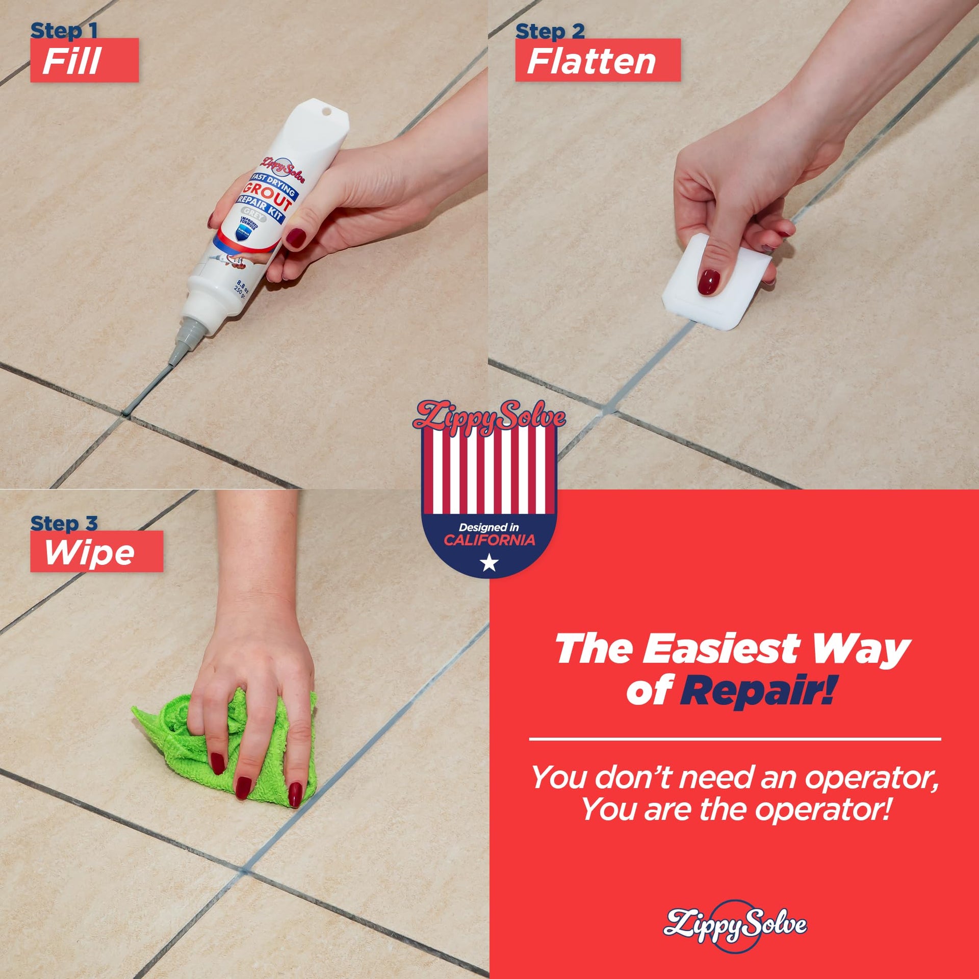 Tile Grout Repair Kit (8.8 Ounce)