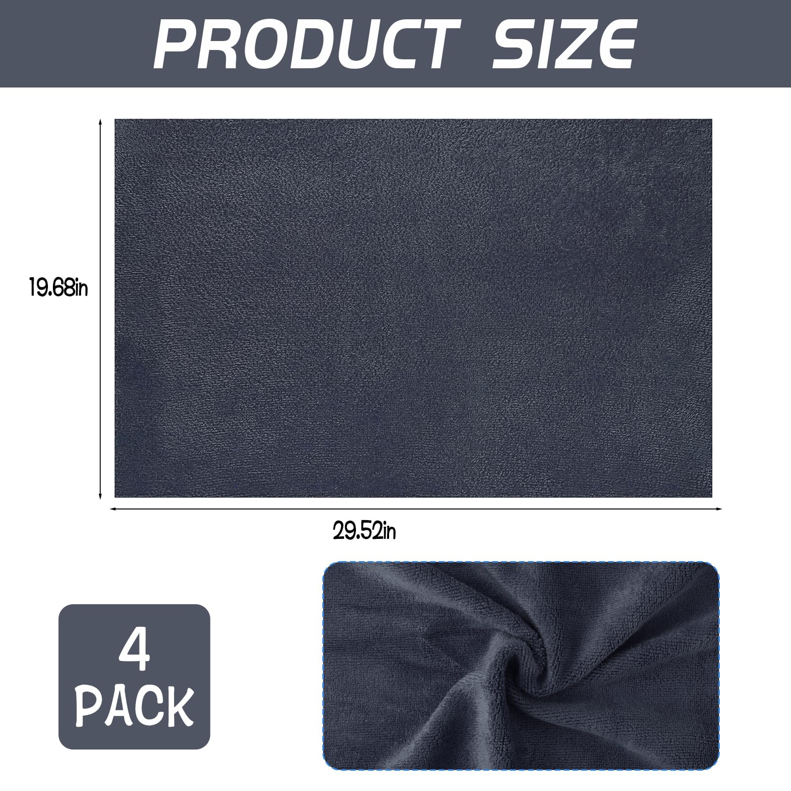 4 Pack Extra Large Microfiber Cleaning Cloths 20"x30" (4 Count)
