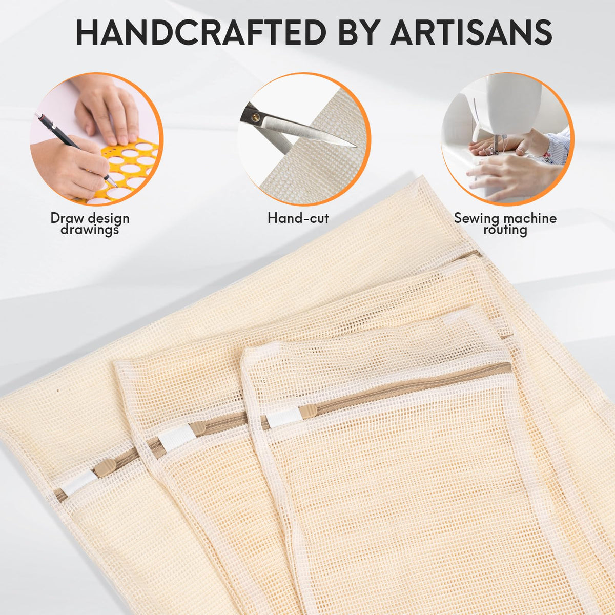 6-Piece Bag, Durable Cotton Mesh Laundry Bag, Sturdy Zipper, Breathable Mesh, Exquisite Laundry Bag for Underwear, Clothes, Pants, Shoes and Socks (5.99 Count)