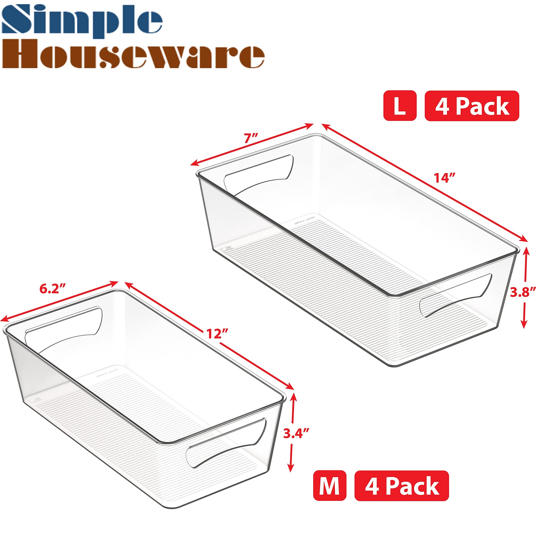 Pantry Bins Storage Organizer (8 Count)