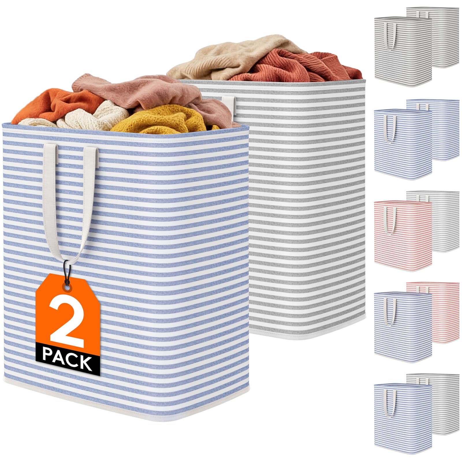 2 Pack Laundry Basket 100L Each (2 Count)