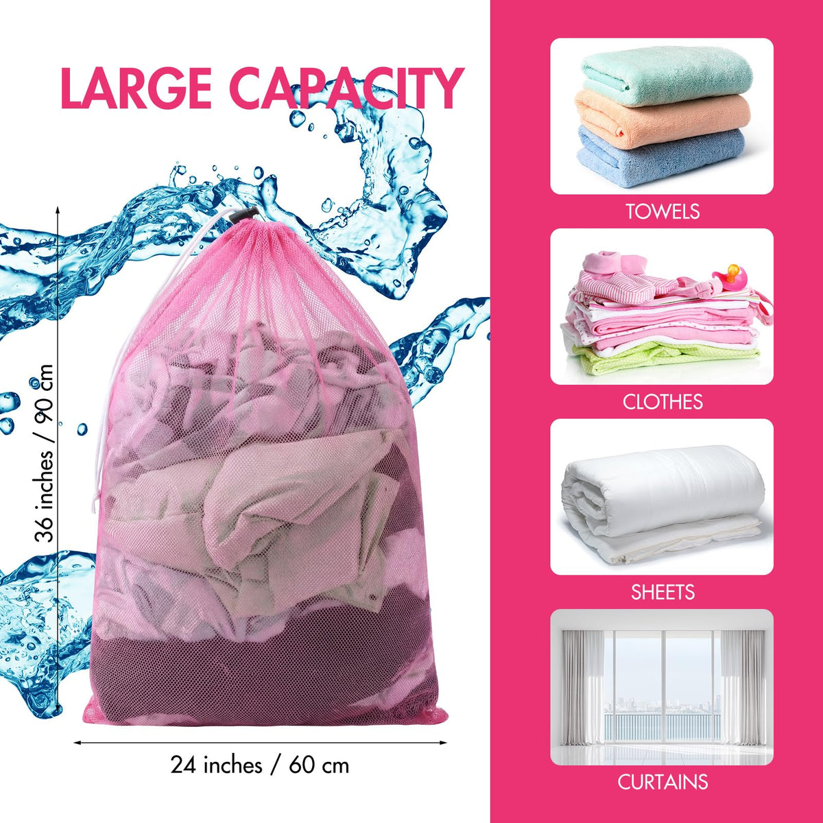 30 Pack Large Mesh Laundry Bags (30 Count)