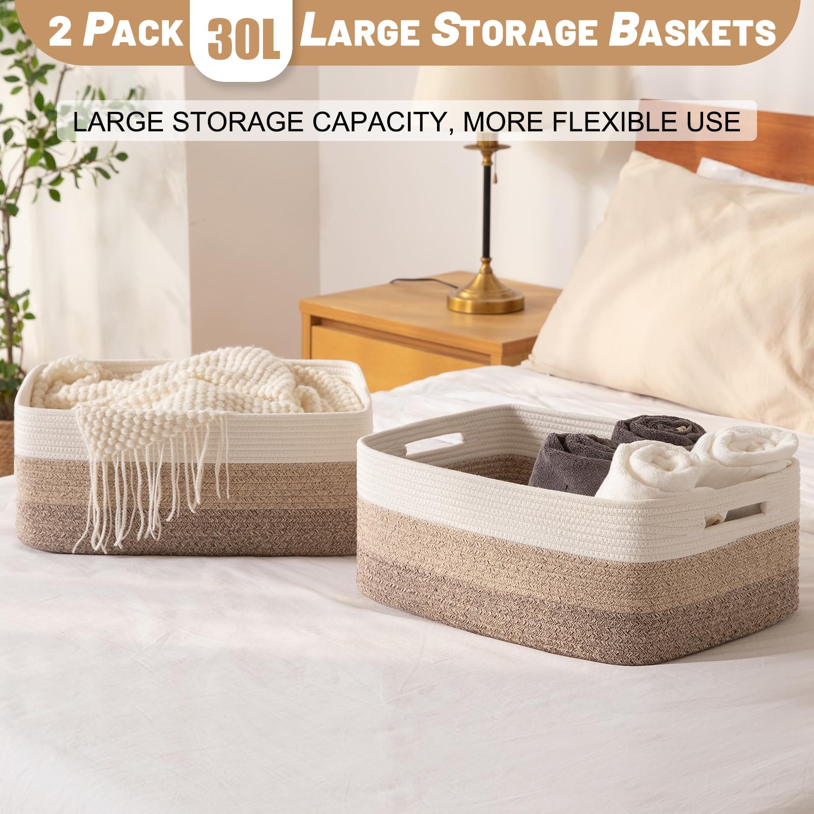 Large Storage Basket for Organizing (4 Count)