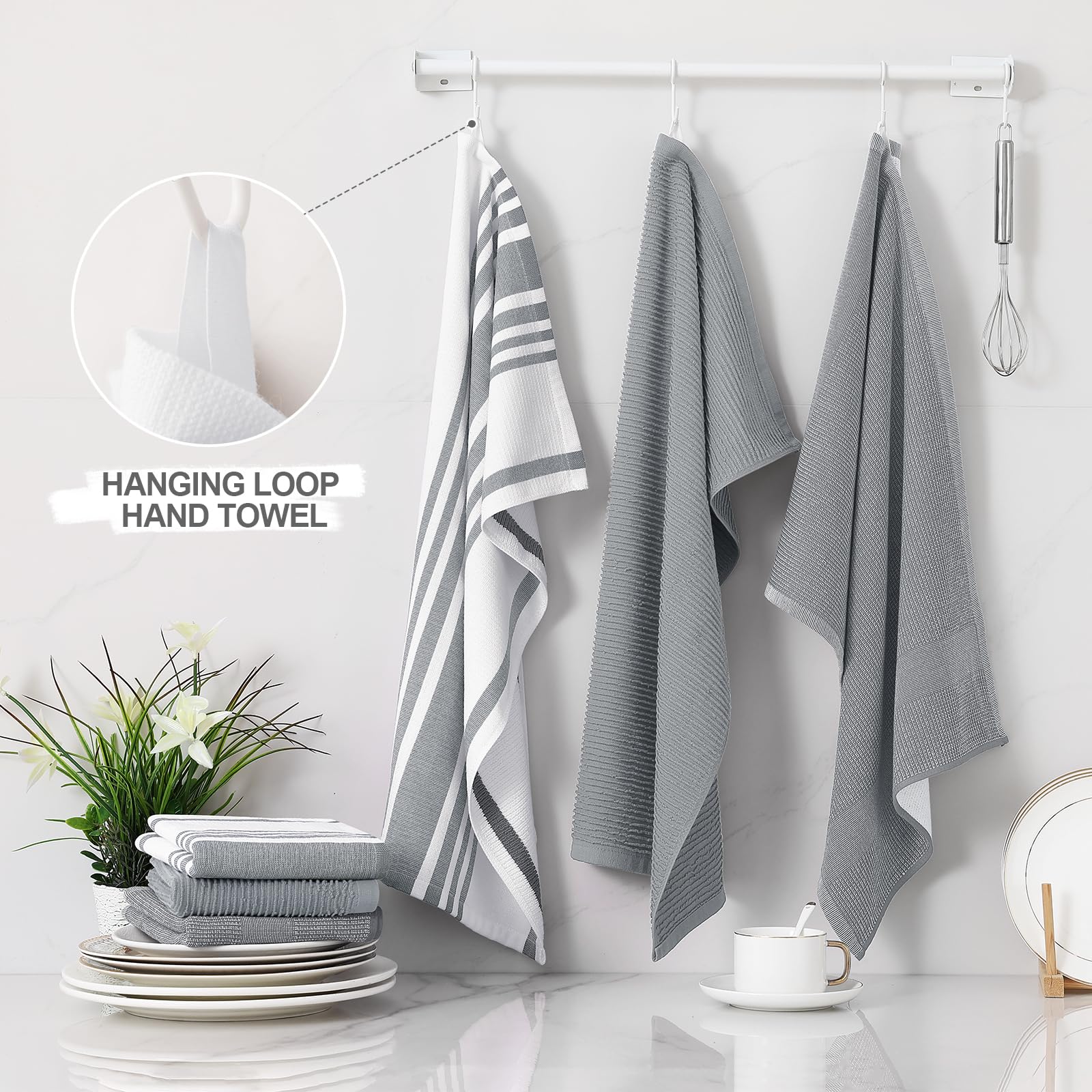 Cotton 380 GSM Premium Kitchen Towels (12 Count)