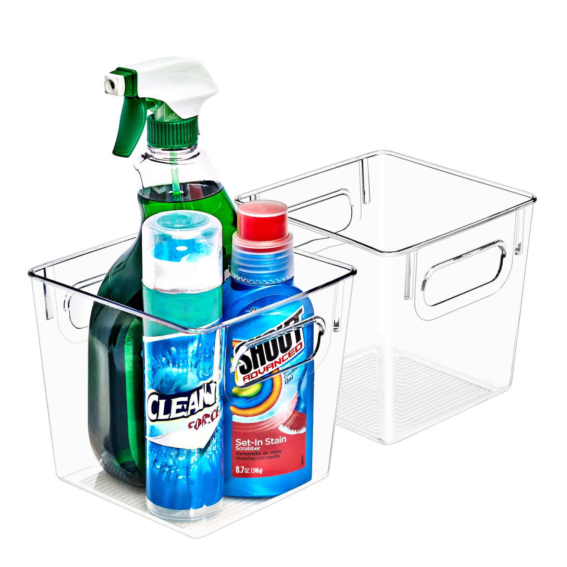 2 Pack Small Clear Plastic Storage Bins (2 Count)
