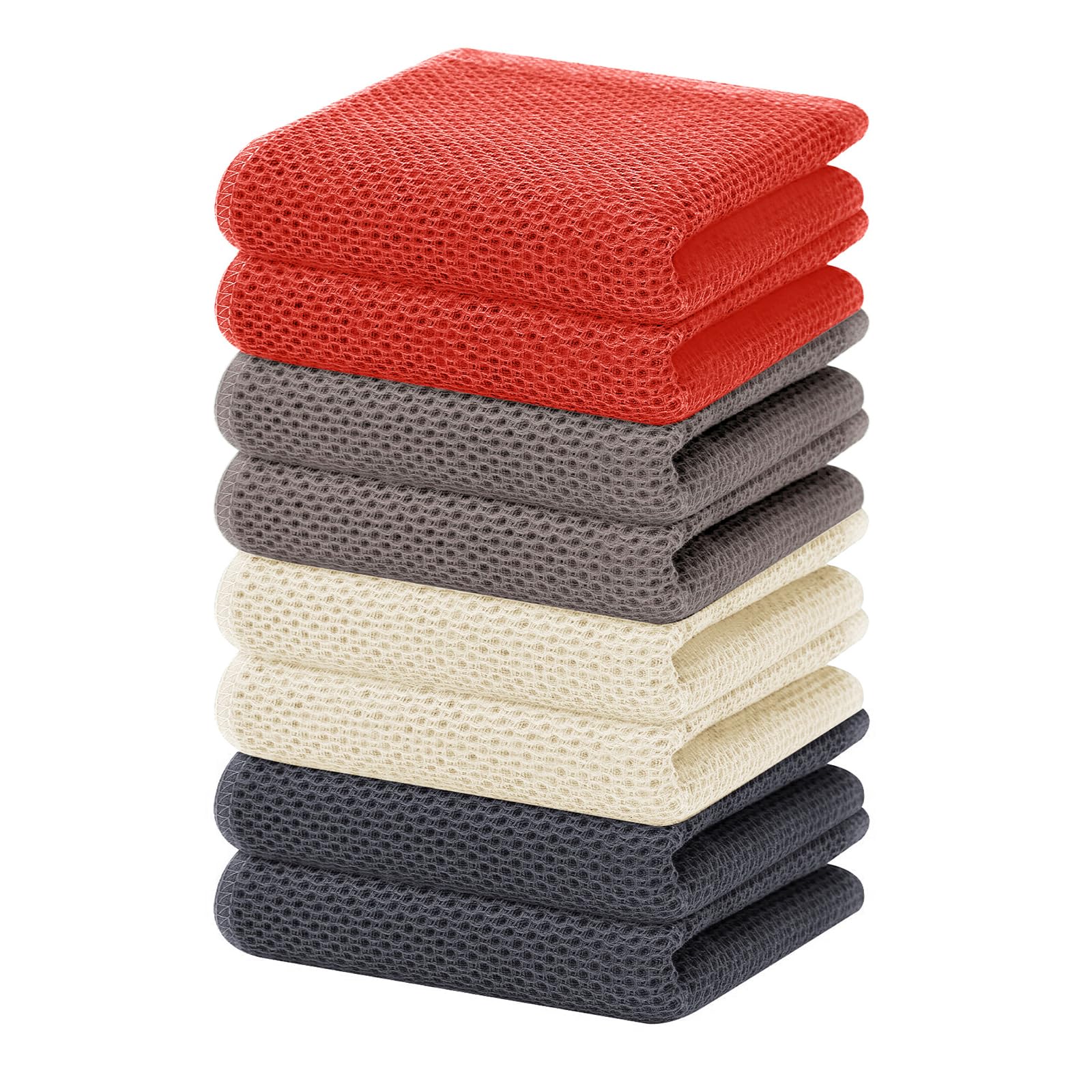 100% Cotton Waffle Weave Kitchen Dish Towels 8 (8 Count)