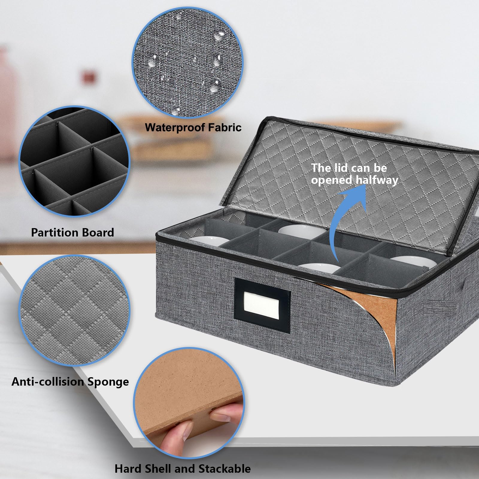 Mug Coffee Storage Box with Dividers