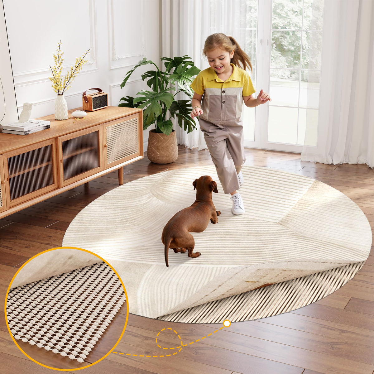 Non Slip Rug Pad Gripper Round 6 Feet