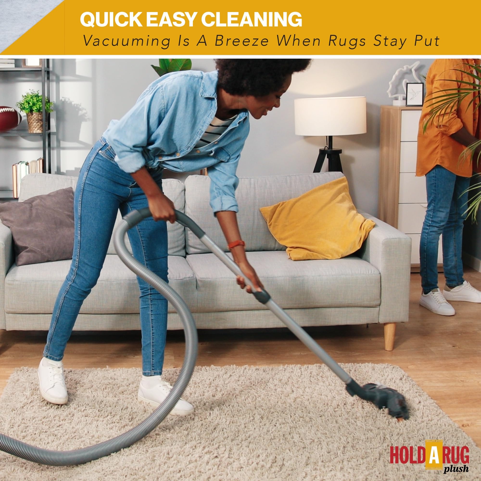 Hold-a-Rug Plush 5' x 7' Nonskid, Nonslip Rug Pad, Reversible Gripper, ¼ Thick, Safe for All Floors and Carpet, Keep Area Rugs Secure (35 Sq Ft)