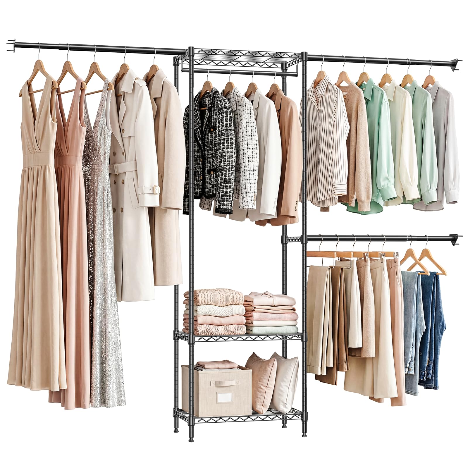 Heavy Duty Garment Rack Wire Clothes Rack for Hanging Clothes