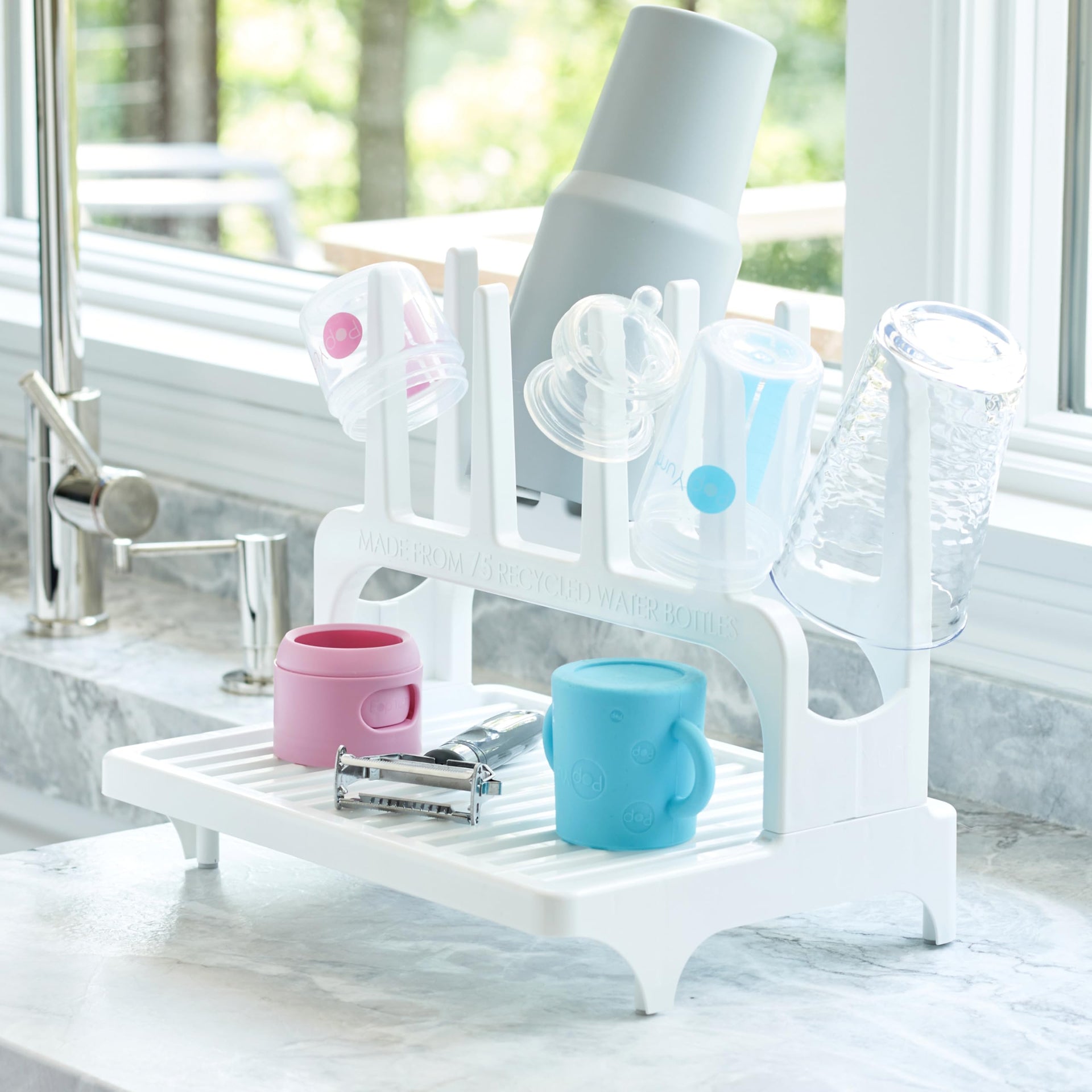 White Space Saving Drying Rack from 100% Recycled Bottles