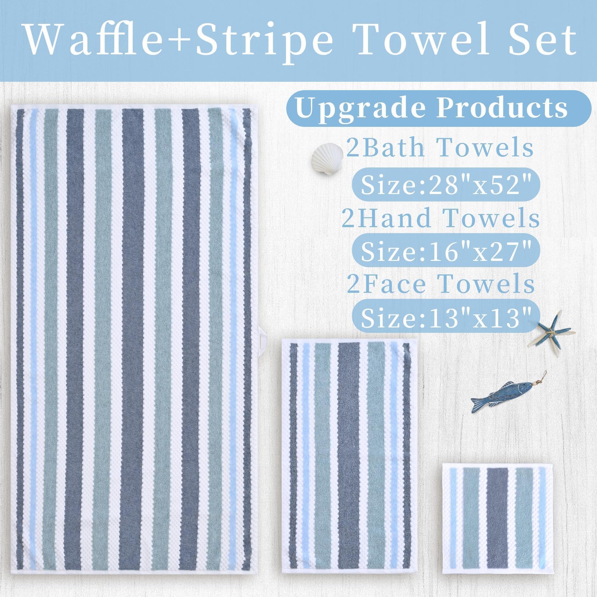 Stripe 6PC Towel Set (6 Count)