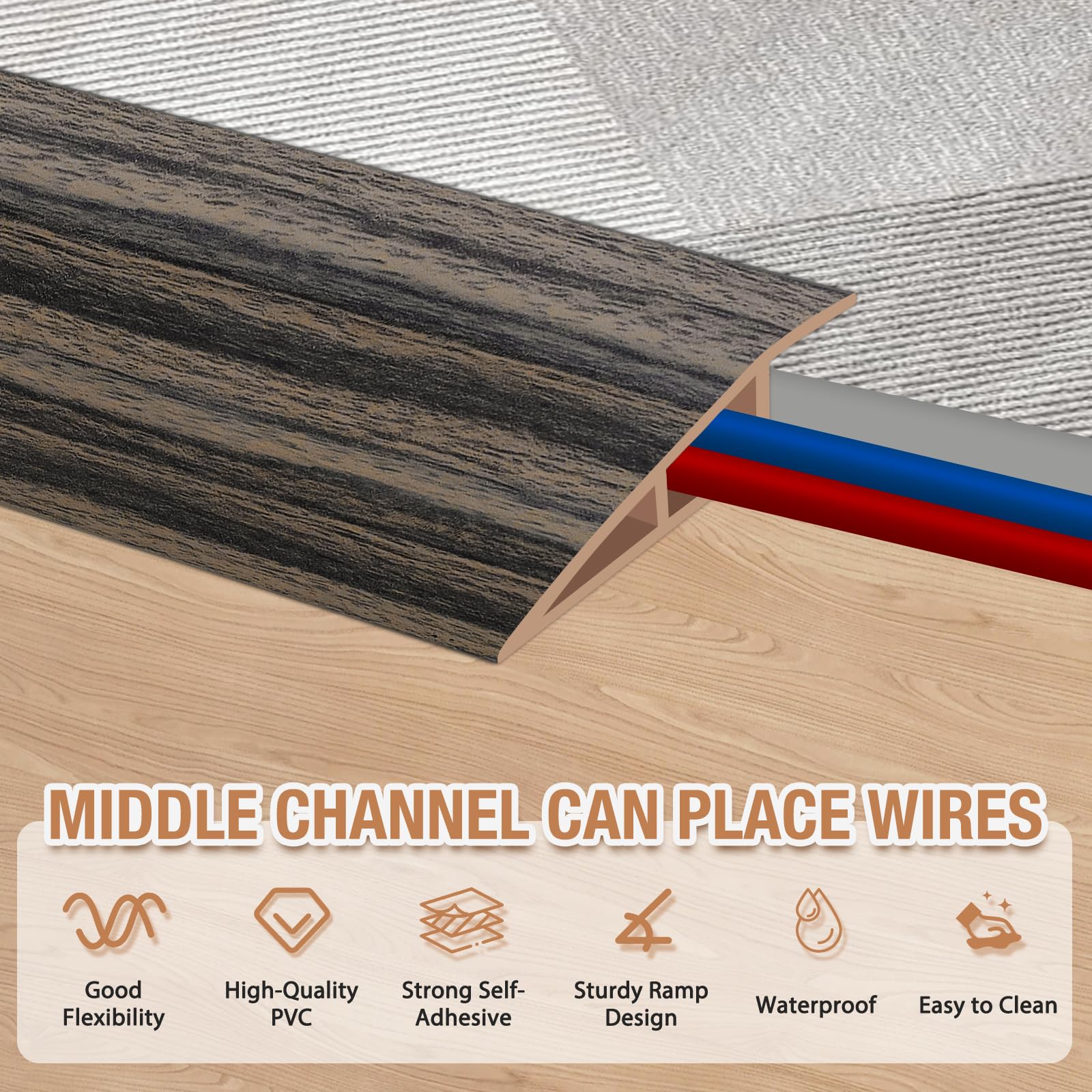 Floor Transition Strip Self Adhesive Vinyl Door Threshold Strip