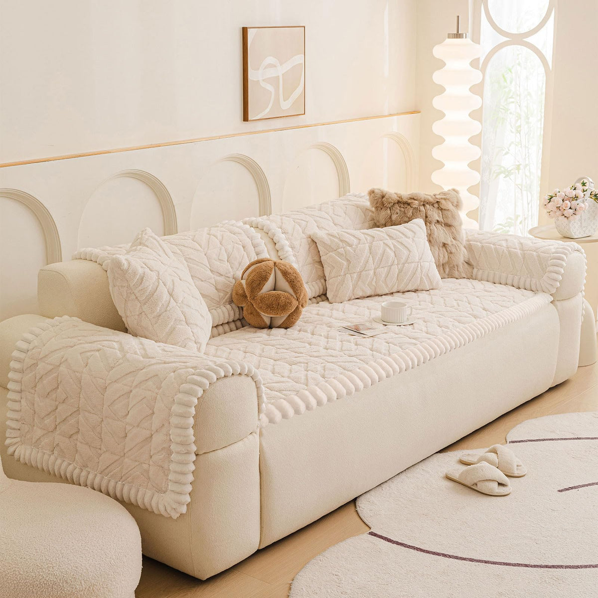 Couch Covers for 3 Cushion Couch Sofa Washable Non Slip Dog Sofa Cover (3 Ounce)