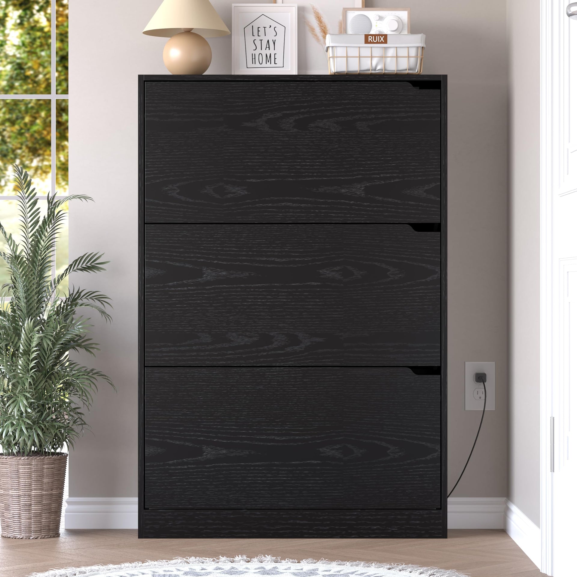 Shoe Cabinet with Odor Control and Back Panels