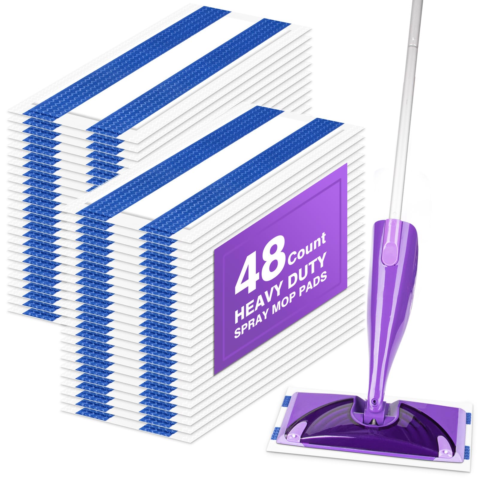 Mop Pads Refill Compatible with Swiffer Wet Jet Mop (48 Count)