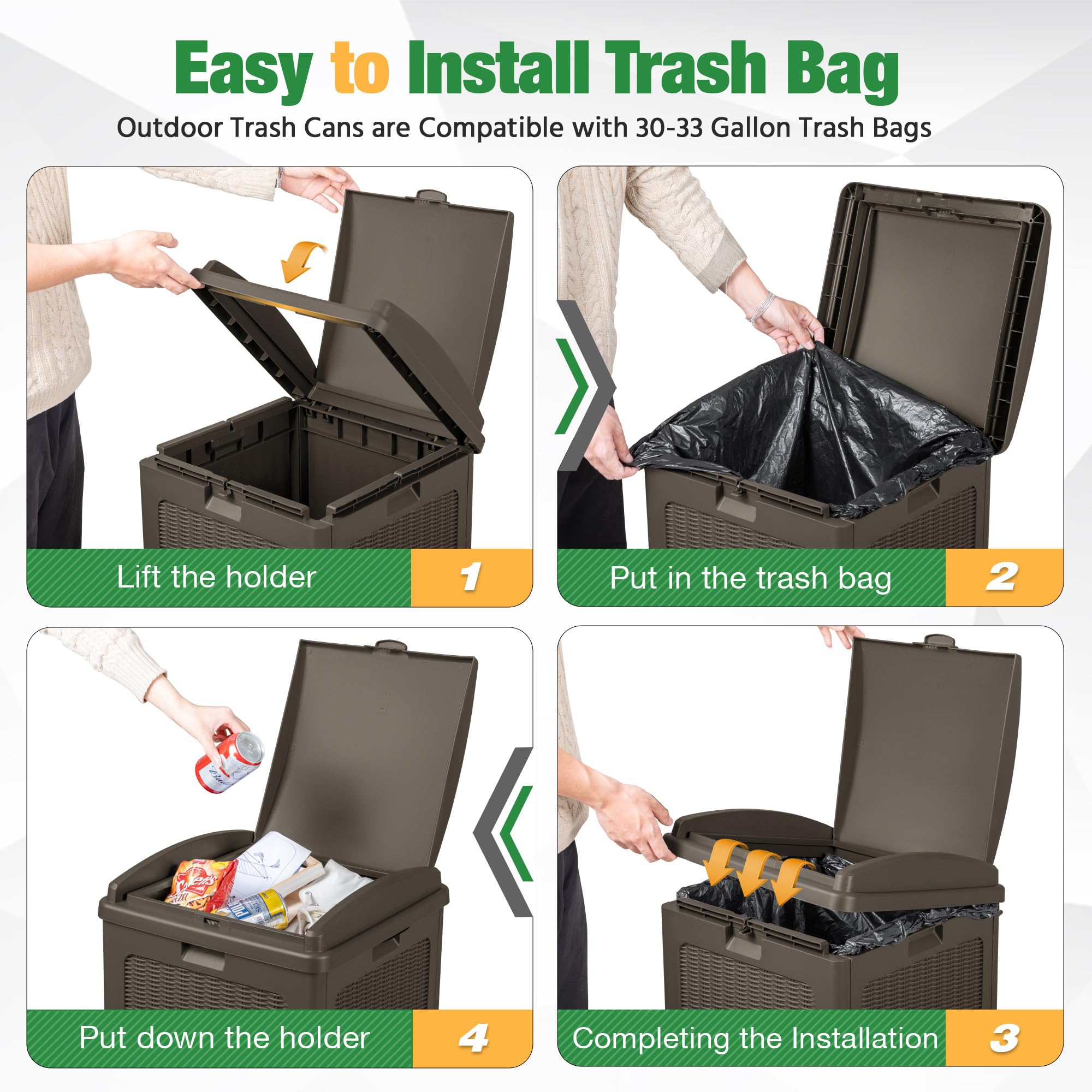 30 Gallon Trash Can (2 Count)
