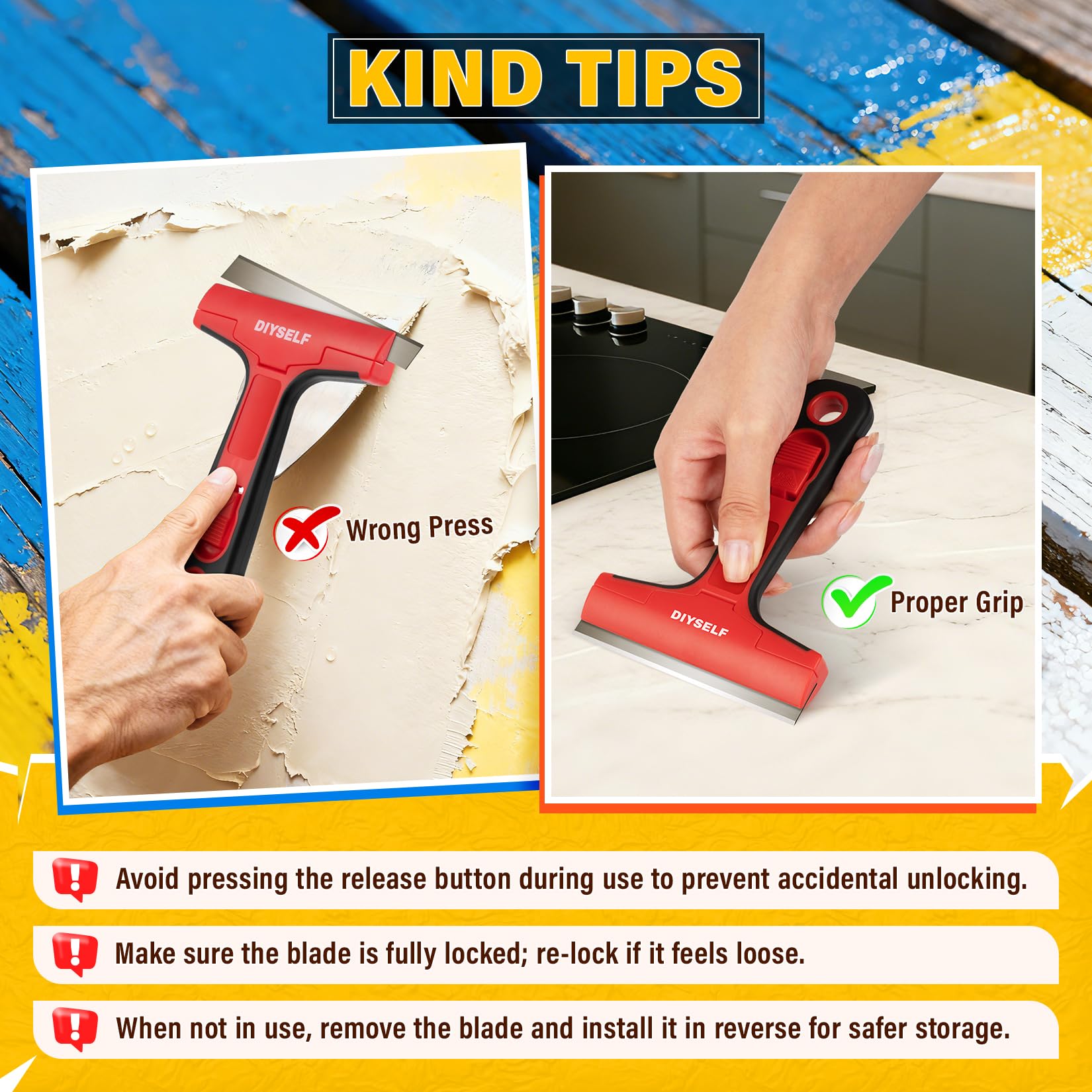 Razor Blade Scraper with 10 PCS 4" Blades