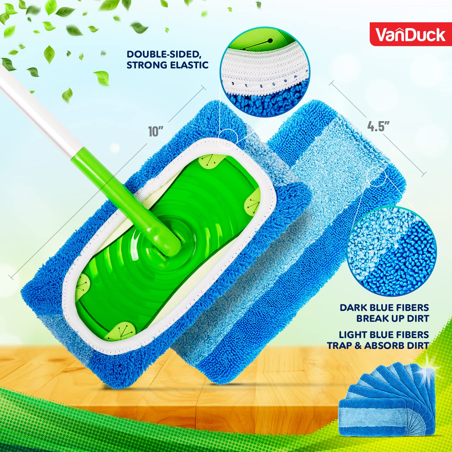 Reusable Microfiber Mop Pads for Swiffer Sweeper (2 Count)