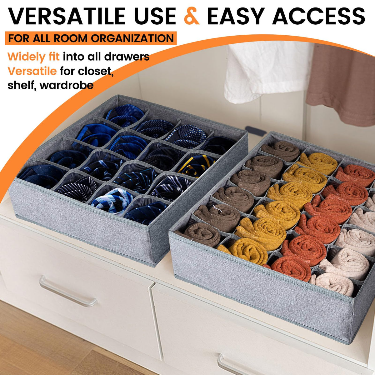 3 Pack Sock Underwear Drawer Organizer Dividers (3 Count)