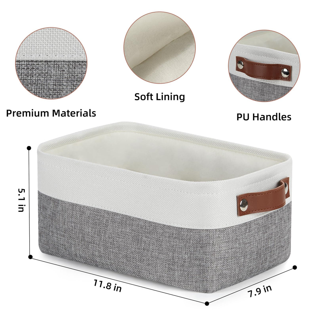 Storage Baskets for Shelves (2 Count)