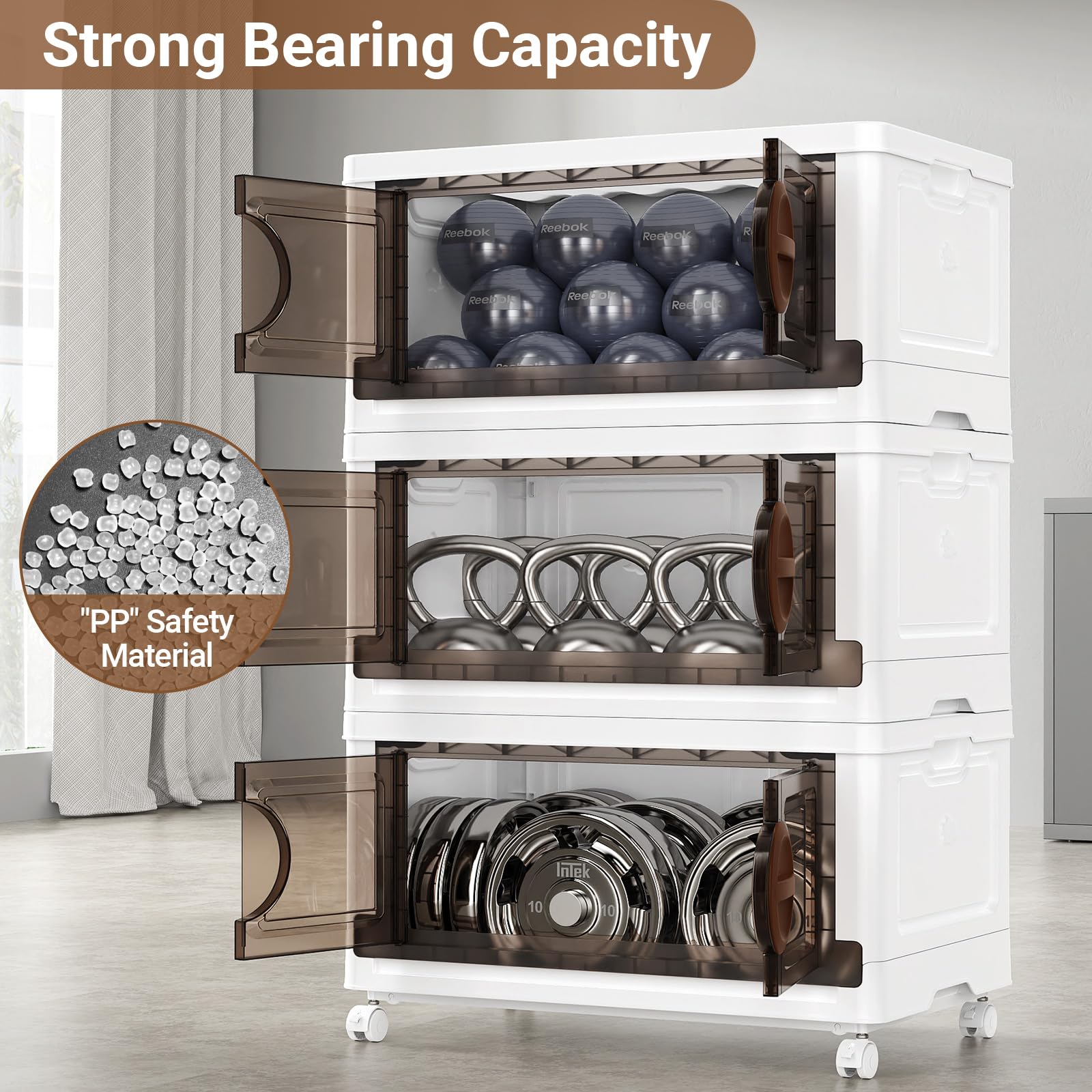 480Qt Lockable Stackable Storage Bins with Lids (4 Count)