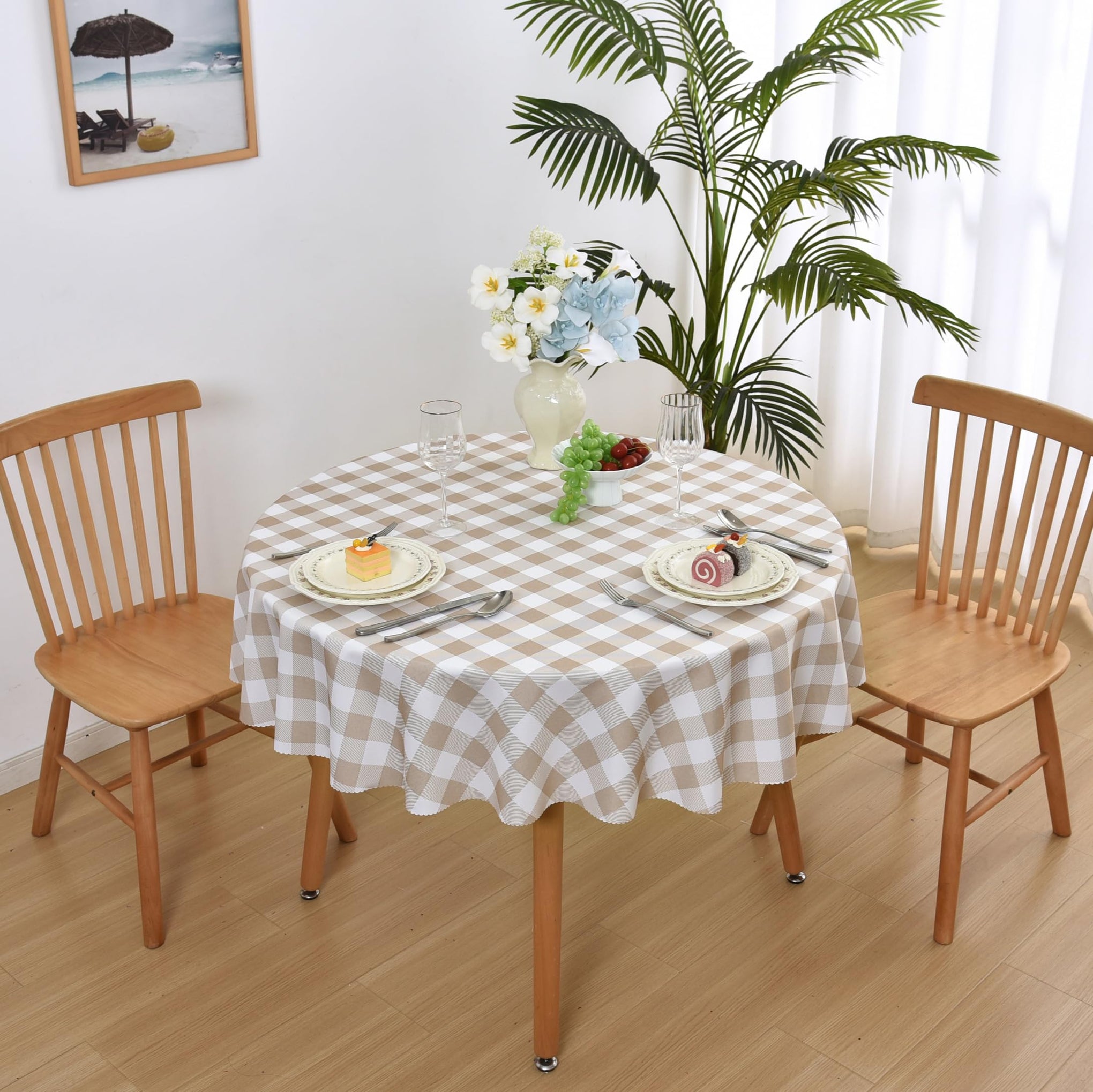 Waterproof Plaid Tablecloth Fabric