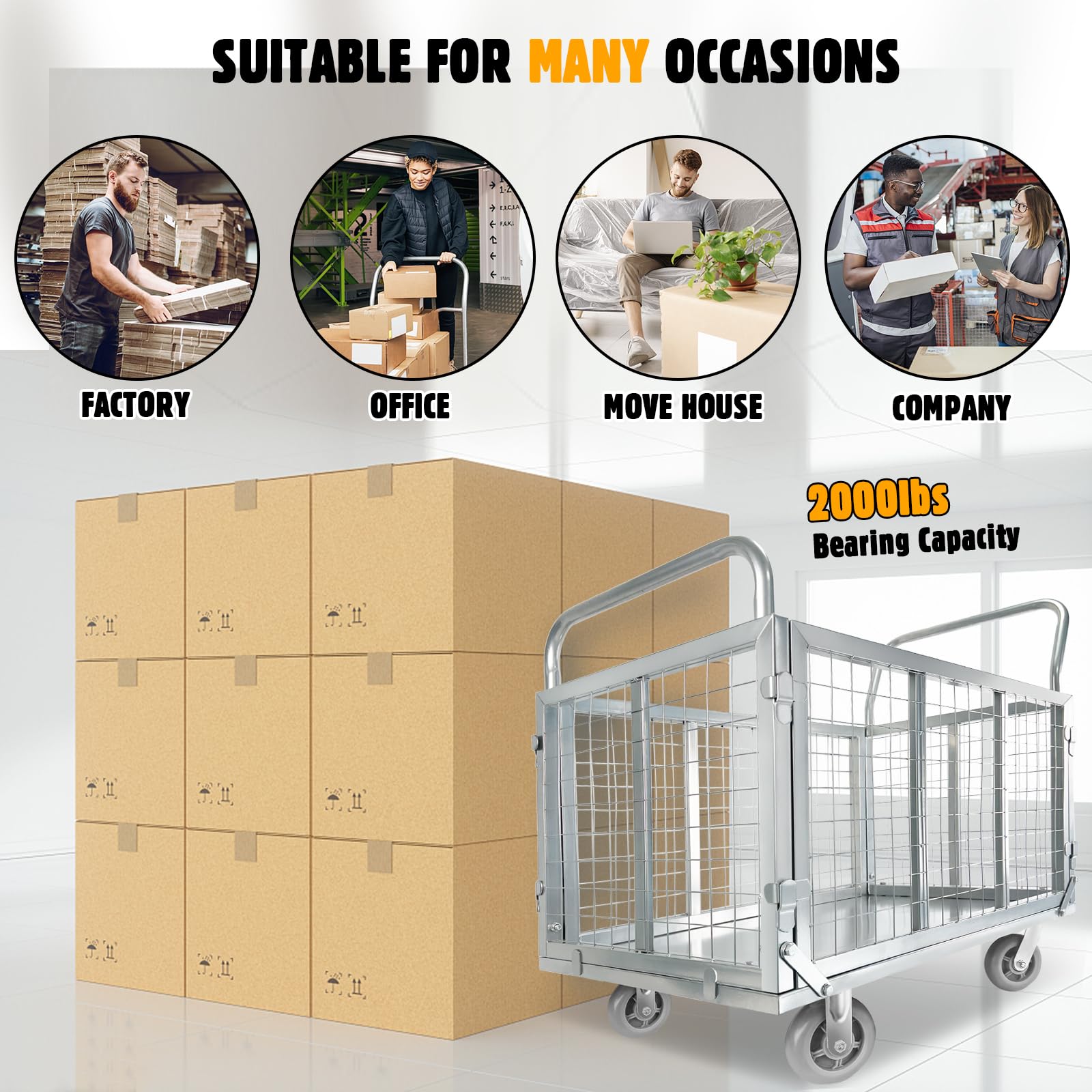 Platform Truck Cart with Cage