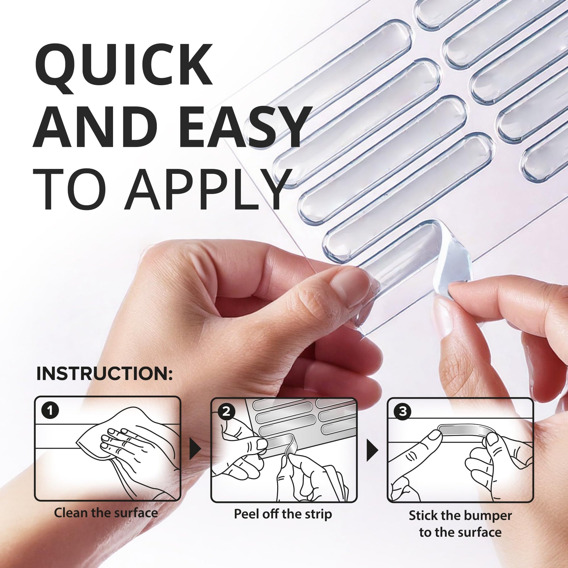 Cabinet Door Bumper Strips (40 Count)