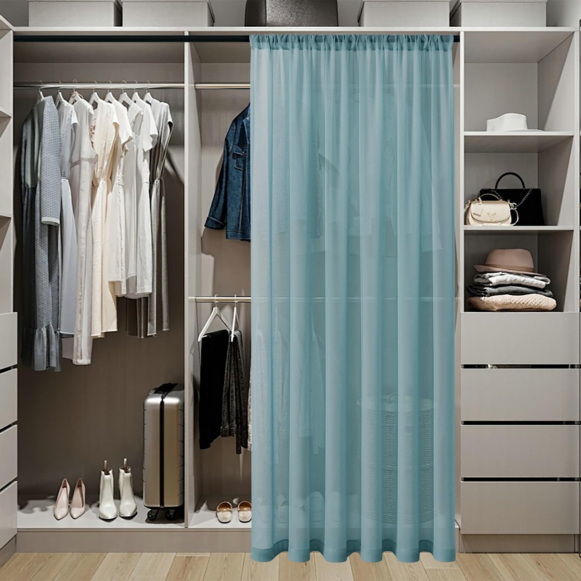 Small Sheer Door Curtain Closet Linen Textured Curtain Sheers Doorway Light Filtering Voile French Door Rod Pocket Curtains Patio Glass Doors