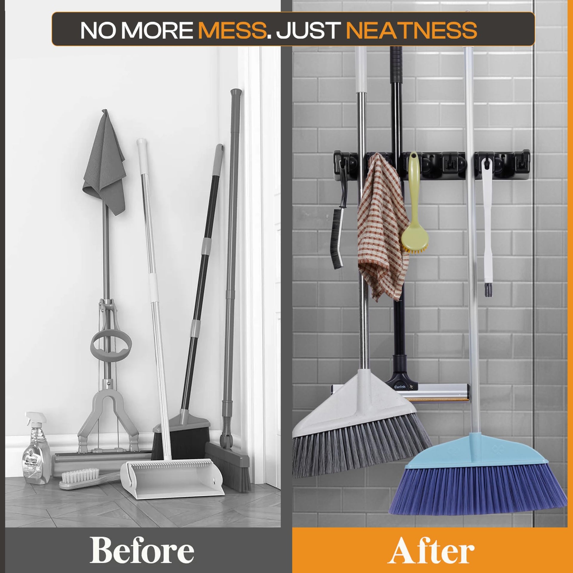 ABS Plastic Broom Holder Wall Mount