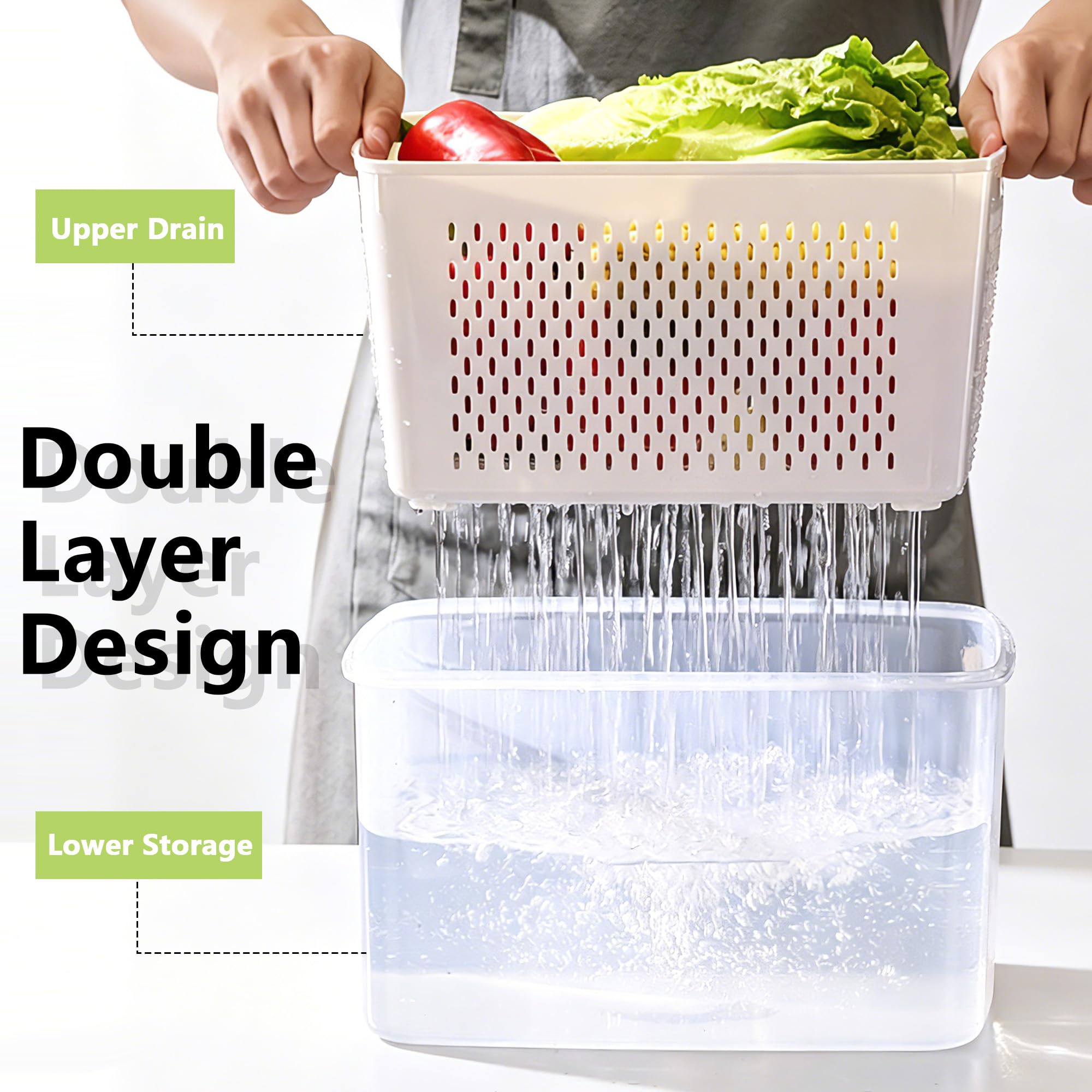 5 Pack Fruit Storage Containers for Fridge (2 Count)