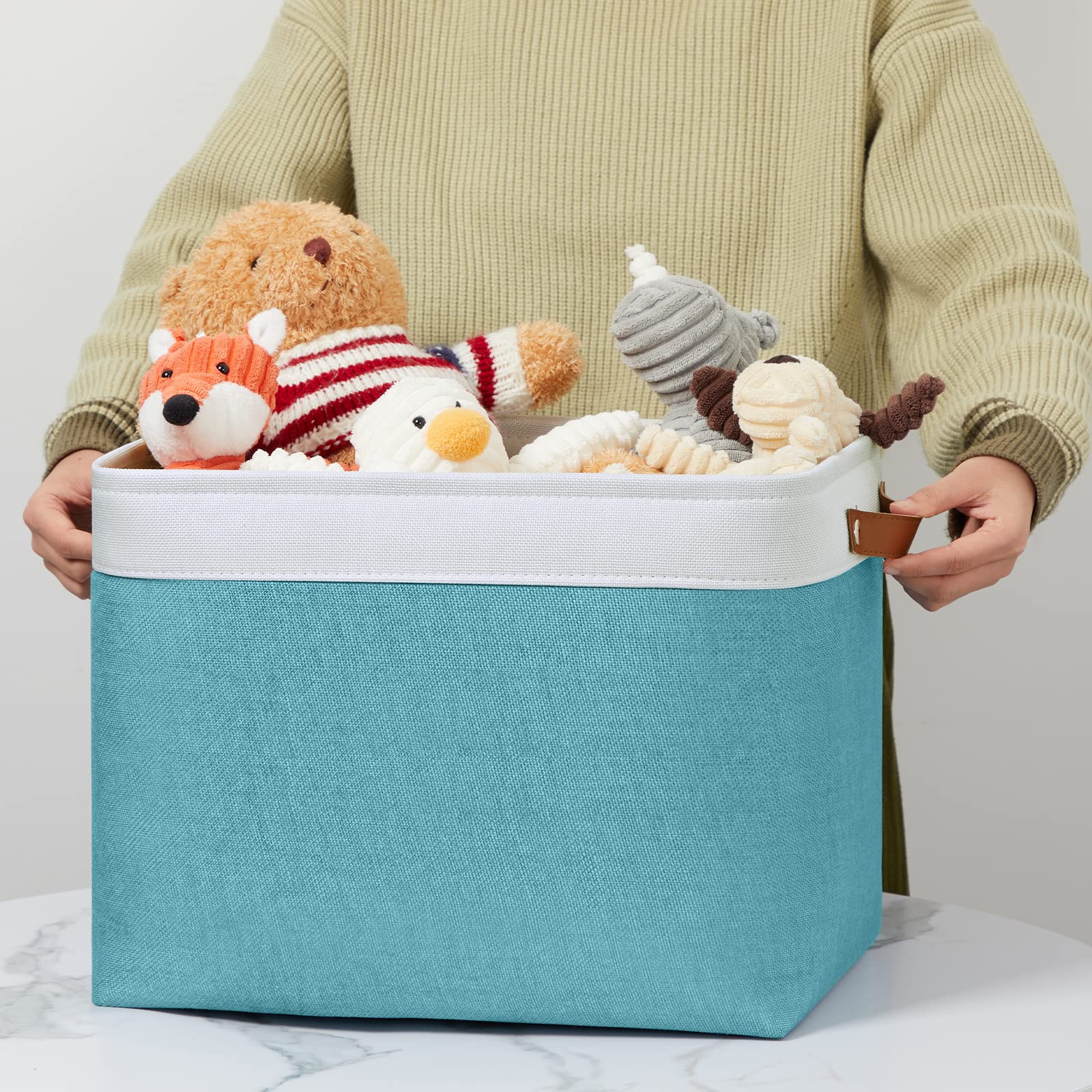 Large Closet Storage Baskets Canvas Storage Baskets for Organizing 2 Pack Collapsible Home Organizer With Handles (2 Count)