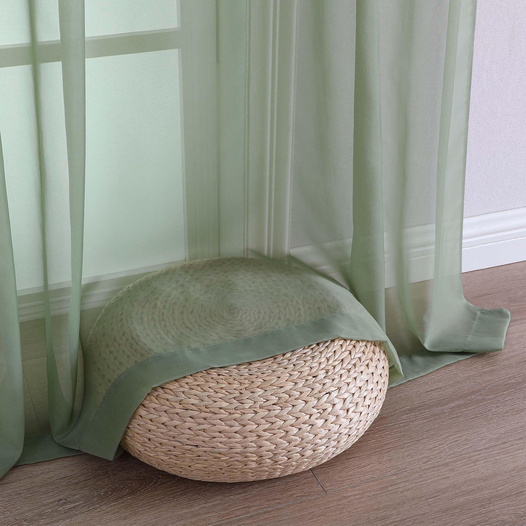 Sage Green Sheer Curtains 96 Inches Long 2 Panels (2 Count)