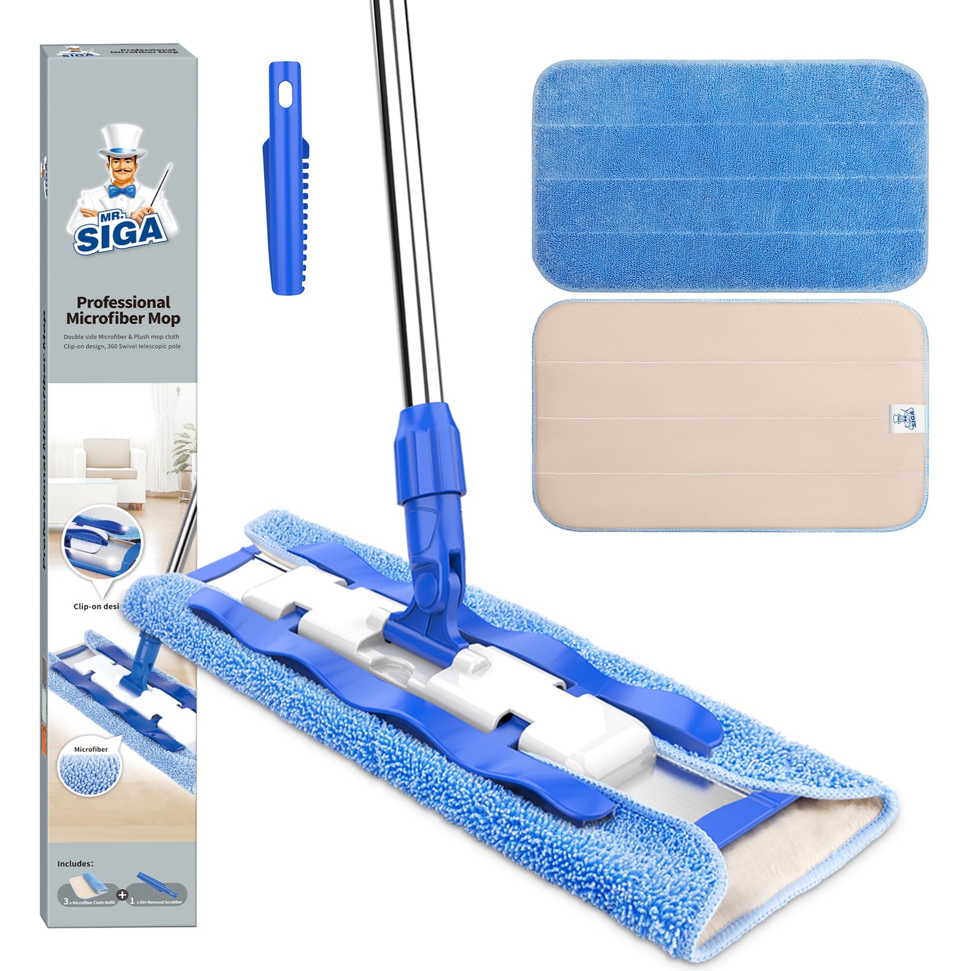 Professional Microfiber Mop for Hardwood