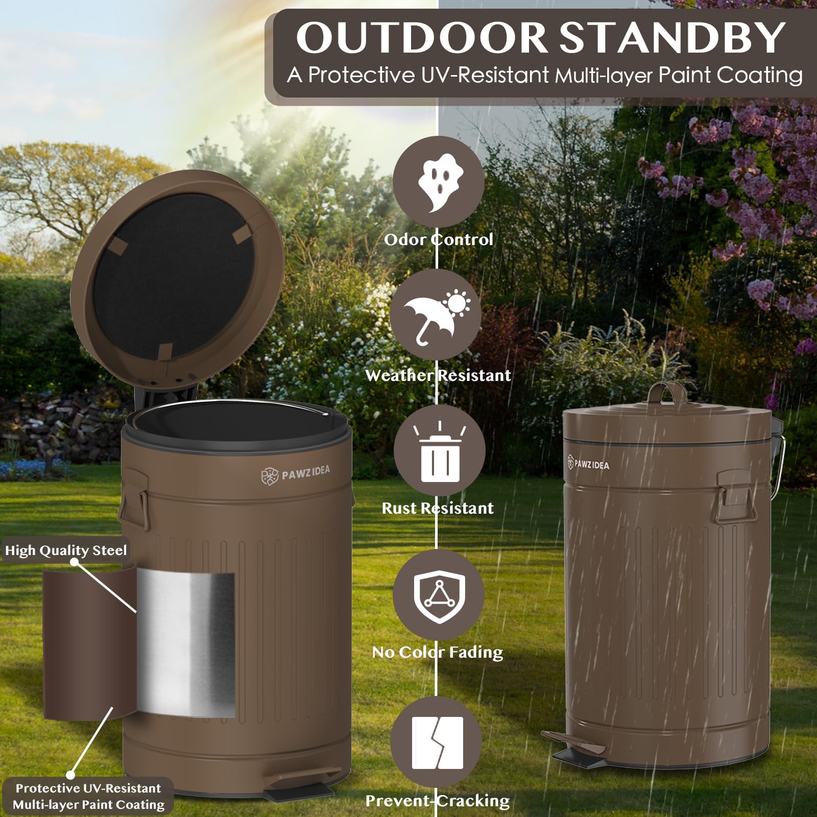 Dog Poop Trash Can Outside Odor Control