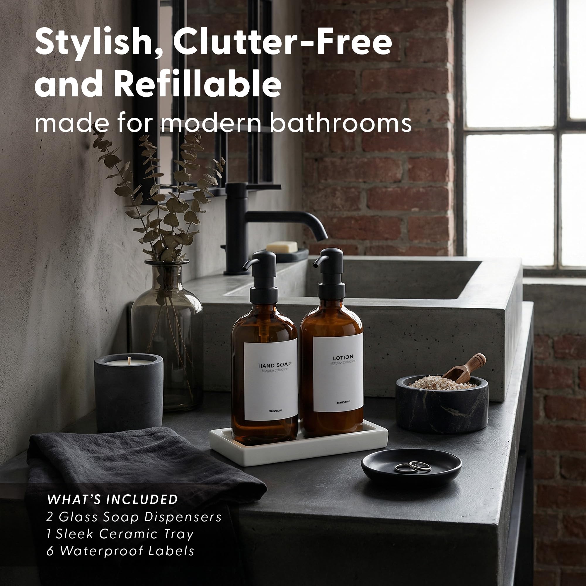 Bathroom Soap Dispenser Set (3 Count)