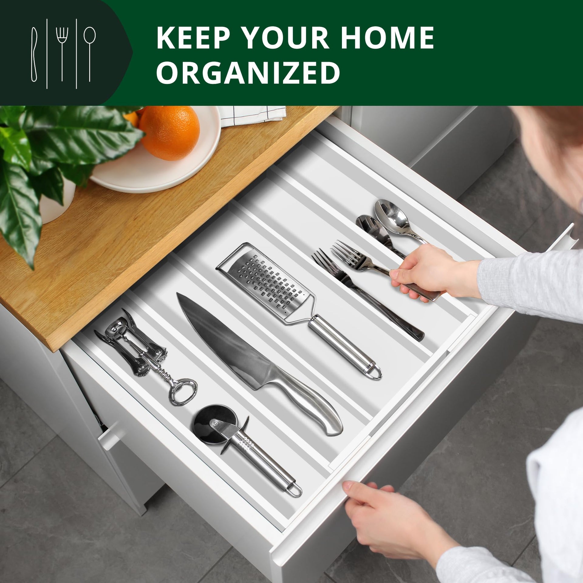 Luxury Bamboo Kitchen Drawer Organizer