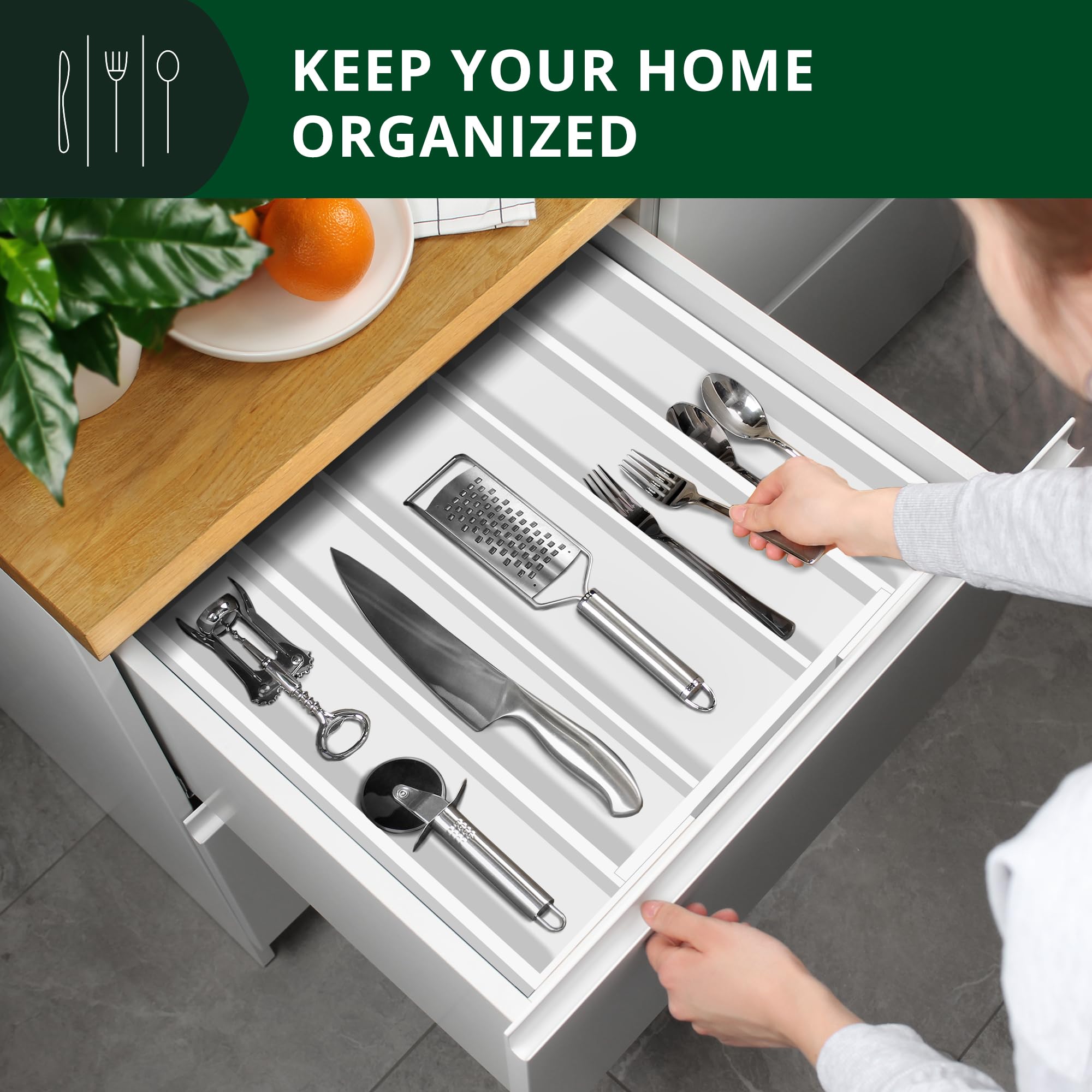 Luxury Bamboo Kitchen Drawer Organizer