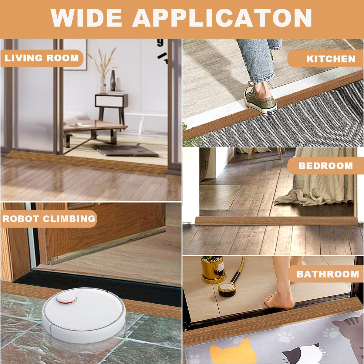 Vinyl Floor Transition Strip Self Adhesive Door Threshold Strip