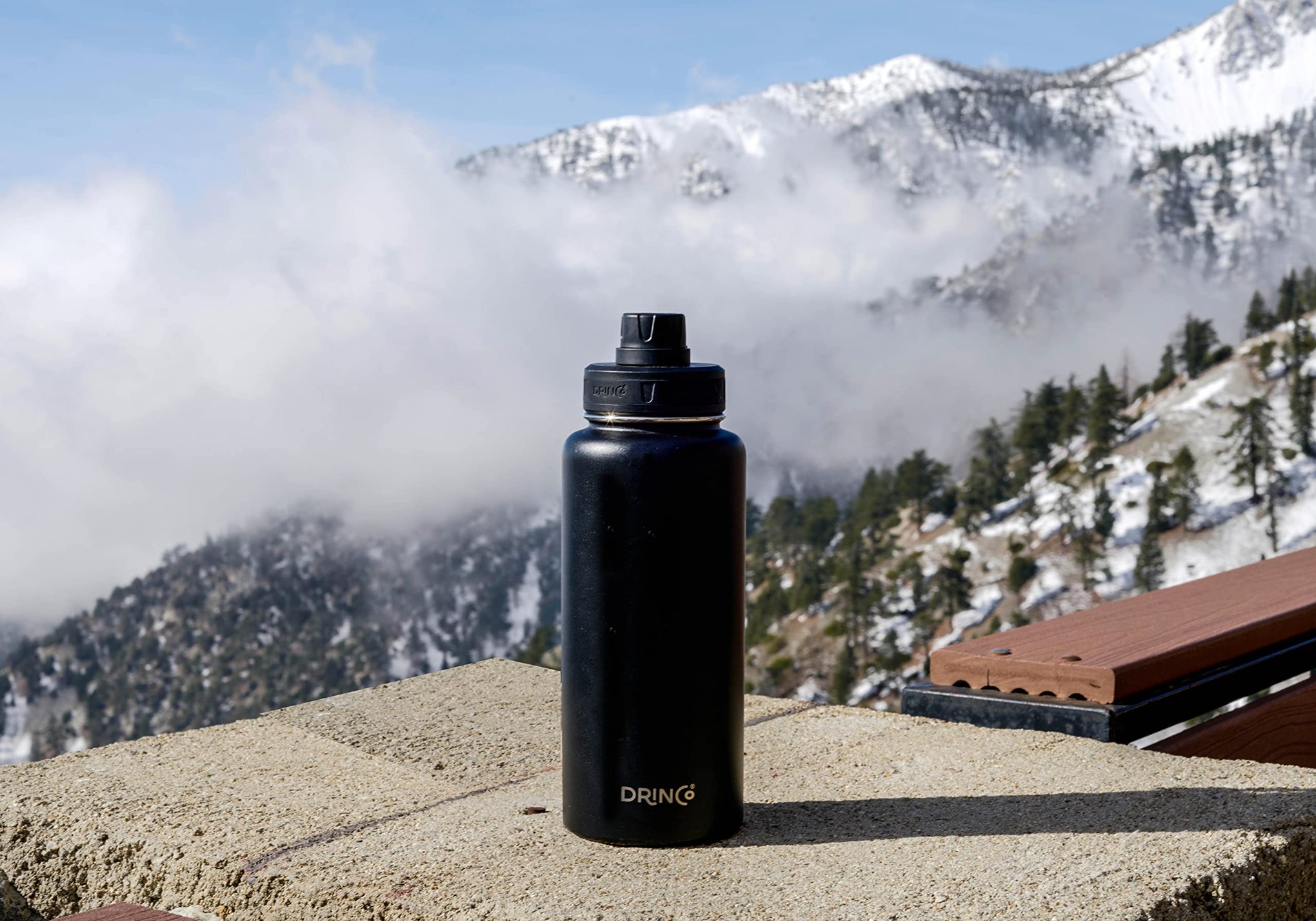 Stainless Steel Water Bottle Spout Lid Vacuum Insulated Double Wall Water Bottle Wide Mouth
