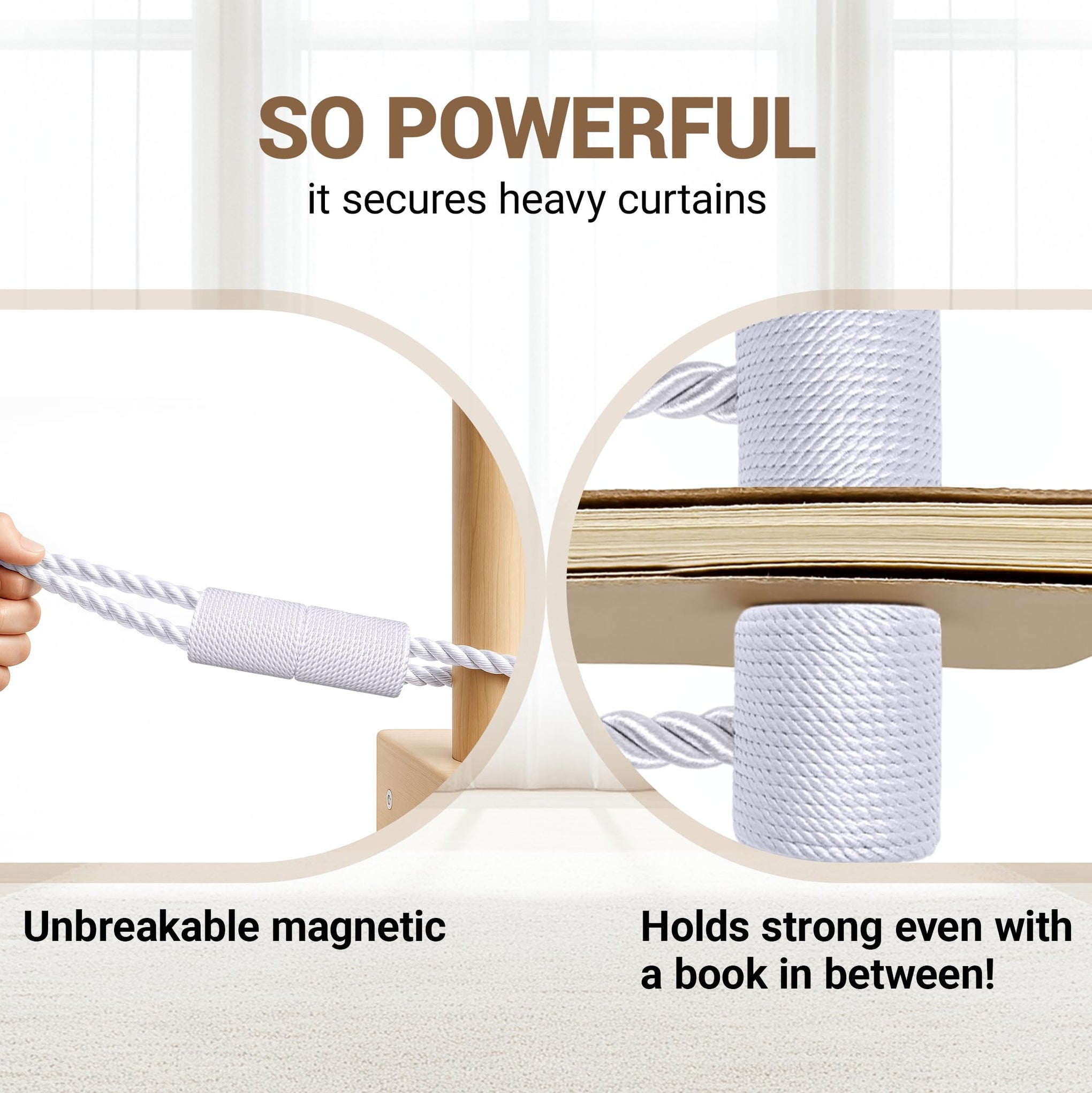 Magnetic Curtain Tiebacks White 2pcs (2 Count)