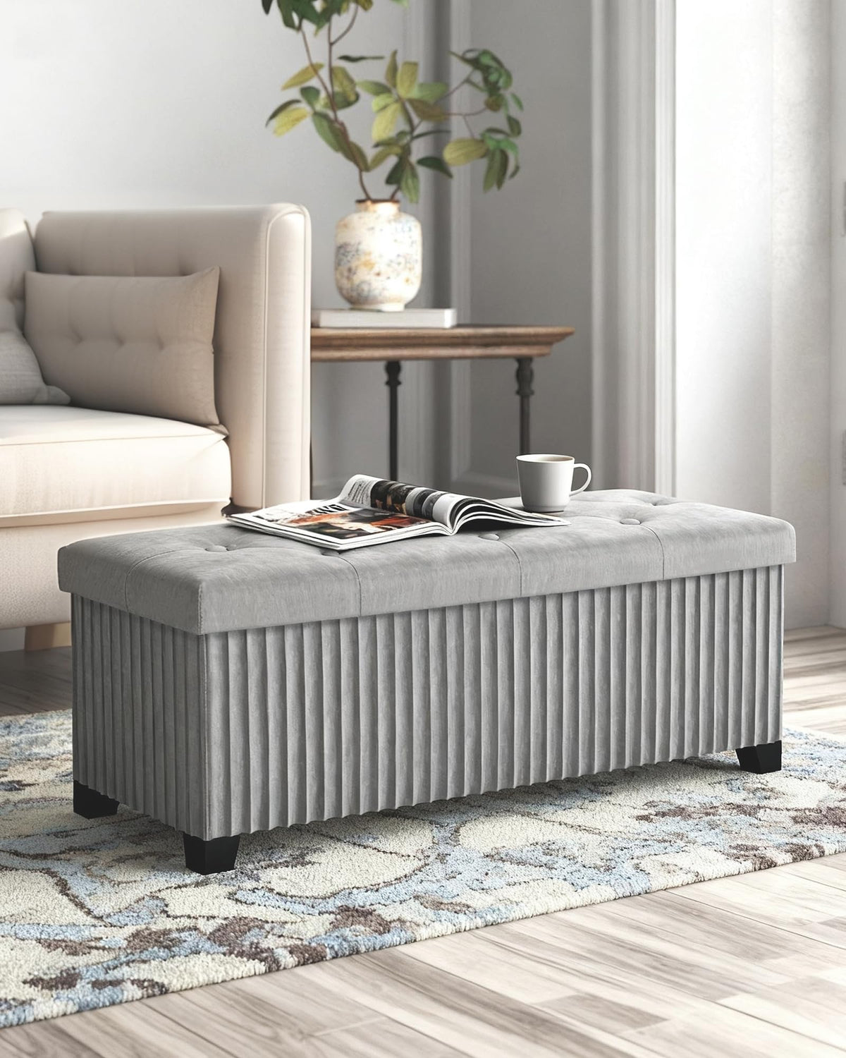 43 Inches Storage Ottoman Bench