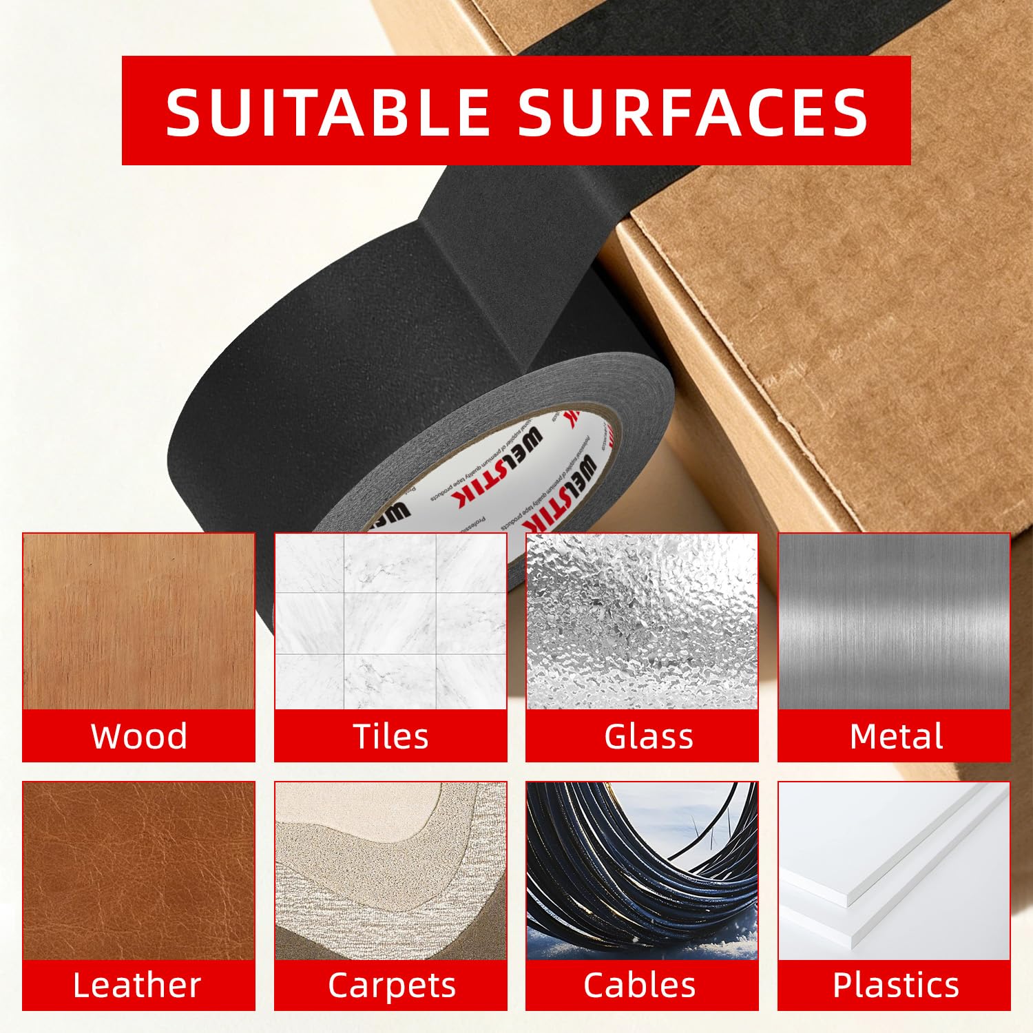 2" x 30 Yards Black Gaffers Tape 8 Pack