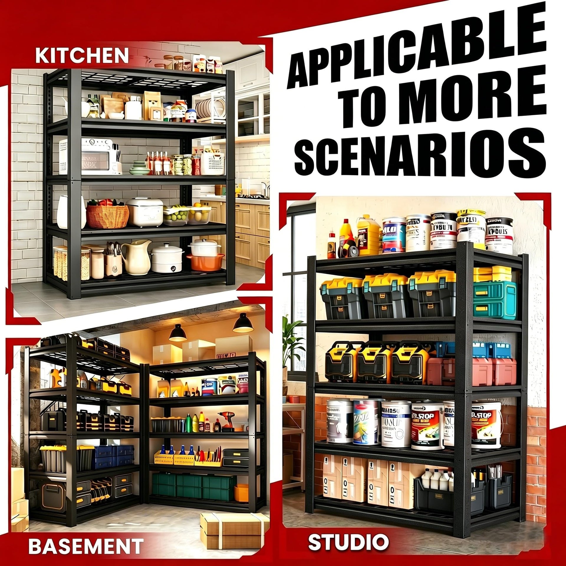 72" H Heavy Duty Garage Shelving (5 Count)