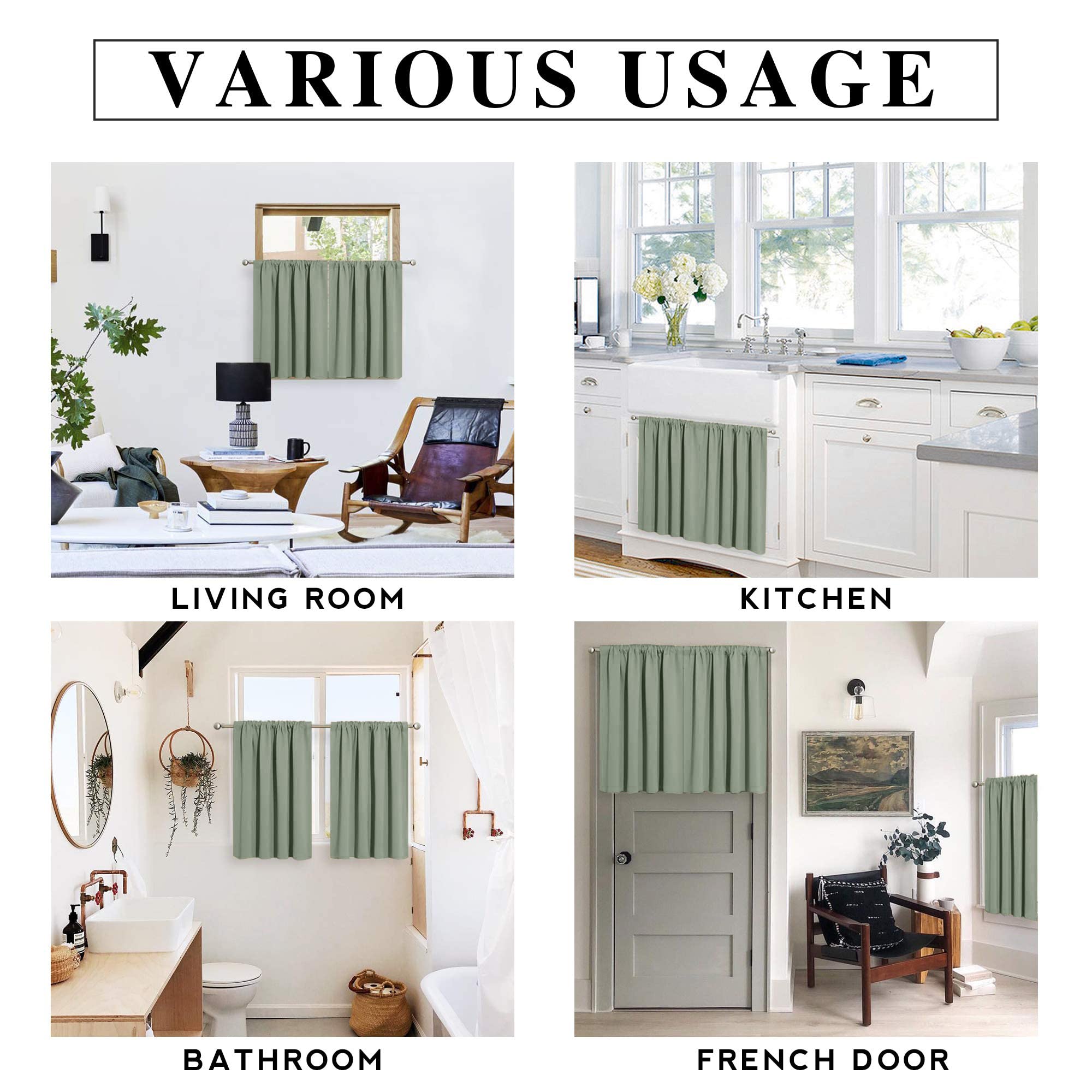 54 inch Blackout Curtains for Living Room Bedroom (2 Count)