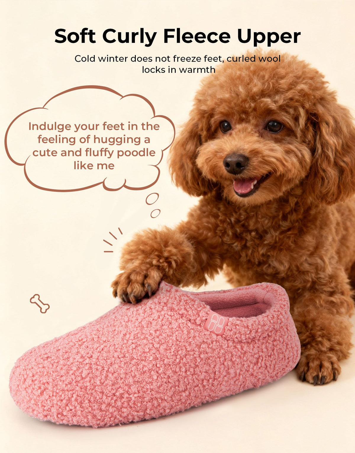 Women's Fuzzy Curly Fur Loafer Slippers