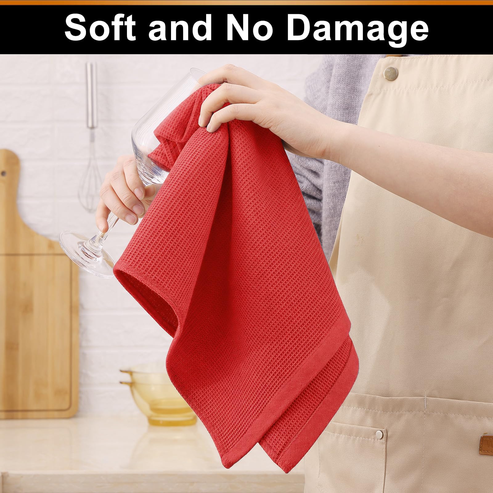 100% Cotton Waffle Weave Kitchen Towels (4 Count)