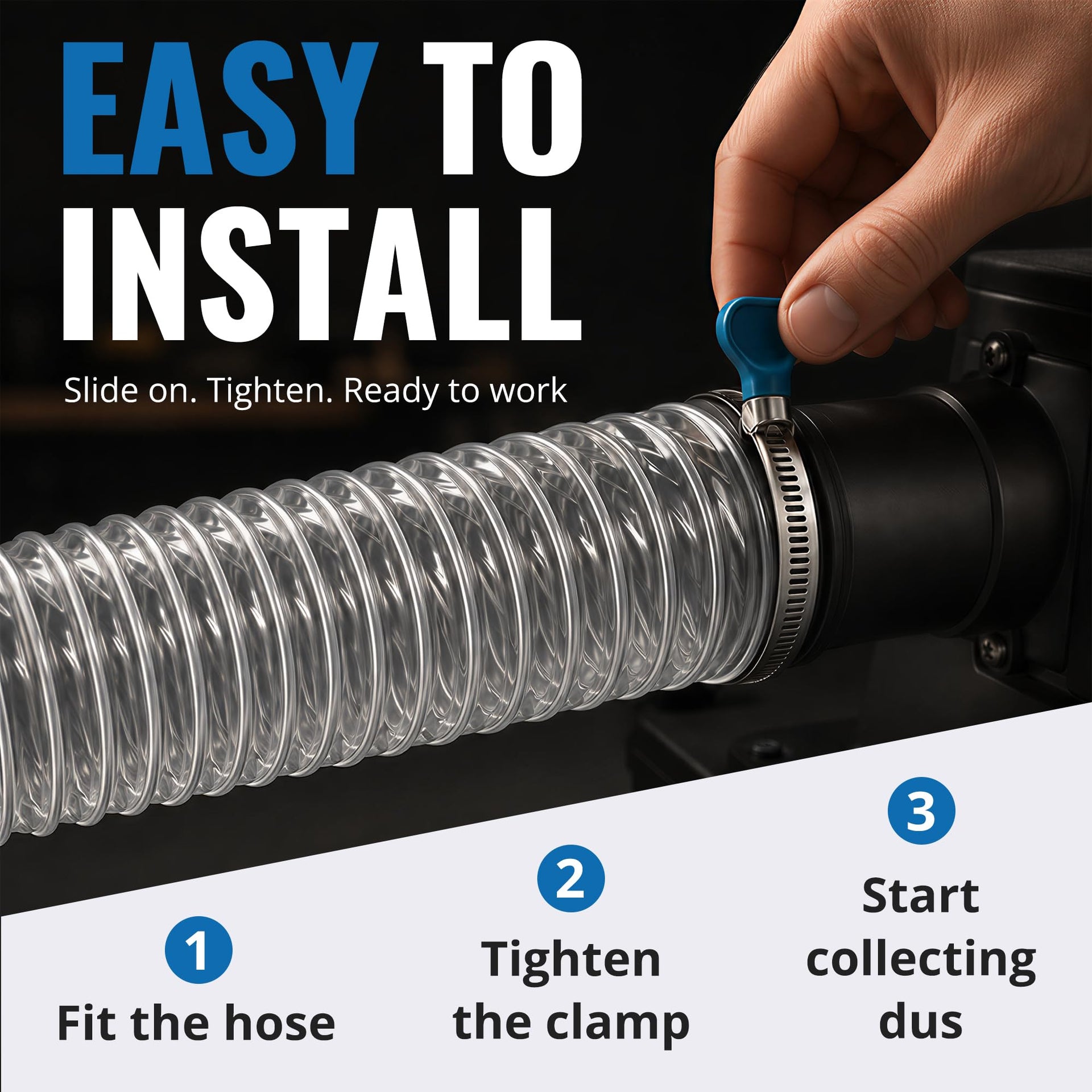 3" x 10' PVC Dust Collection Hose